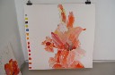 gladiolus - akvarel 1 x 1 m